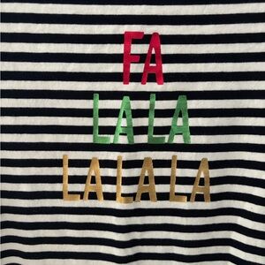 Talbots Christmas Navy and White Striped long sleeve top